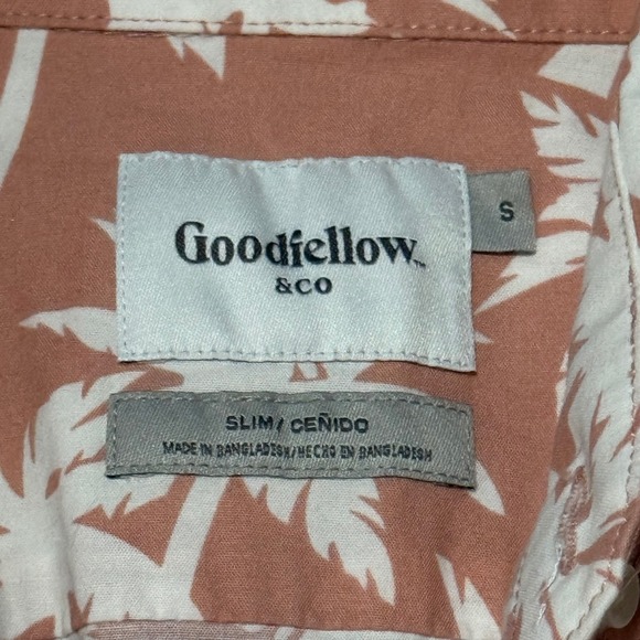 Goodfellow & Co‎ Mens Slim Fit Palm Tree Print Short Sleeve Button-Down Shirt - Picture 2 of 4